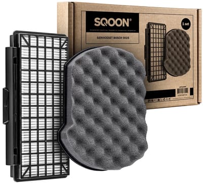 SQOON® Serviceset geschikt voor Bosch Serie 4 BGC41/BGS41 (ProAnimal, Silence, Pro/Power, Hygiene) & Siemens VSX41 (XTRM, A322) - Gelijk aan 00647753, 00577303, 12046783 - Vervangingsset met motor- en HEPA-filter voor optimale filtratie