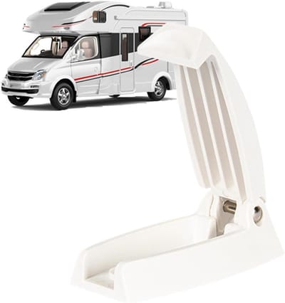 Camper Deurhouder - Vangklem Veer - Camper Deur Open - Roestvrijstalen Veer - 10 x 8 x 3 cm - Wit