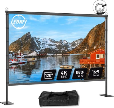 Projectorscherm Statief - Mobiel Scherm - Thuisbioscoop Creëren - Kreukvrij HD Beeld - 120 Inch - Wit