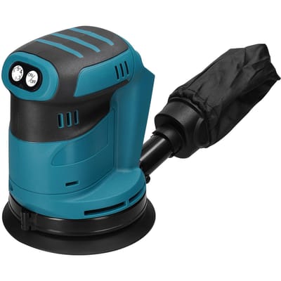 Ponceuse orbitale sans fil, moteur sans balais de 125mm, broyeur à bois, polisseuse de voiture électrique multifonctionnelle No battery, no plug bleu