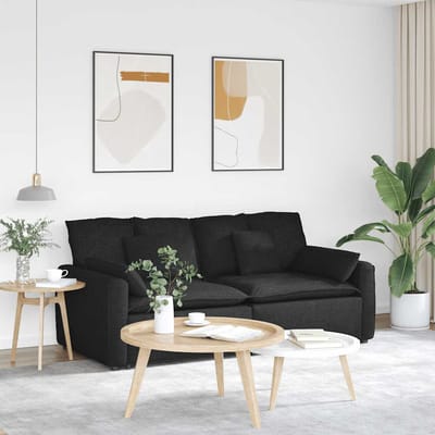 vidaXL - Modulaire - bank - met - kussens - zwart