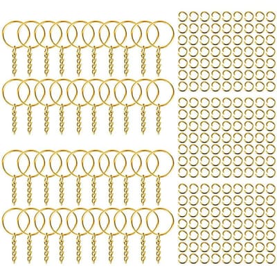 Porte-clés en métal doré poli, fait à la main, avec chaîne, pour voyage beige
