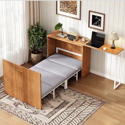 VVBV Opklapbed met Voor Slaapkamer/Gastenkamer, Ruimtebesparend - Bureau, App-bediening