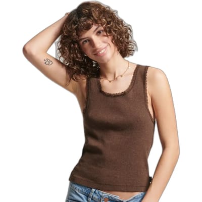 Superdry - Athletic Essentials hemdtopje met kanten rand - Dames - Vesten