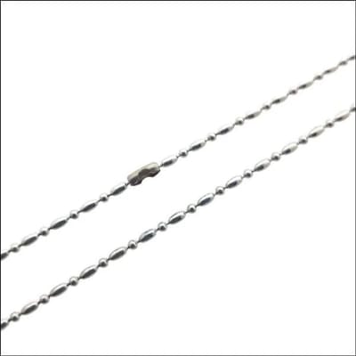 Rvs sieraad - Zilveren bolletjes tag ketting - Tijdloos ontwerp - 50cm