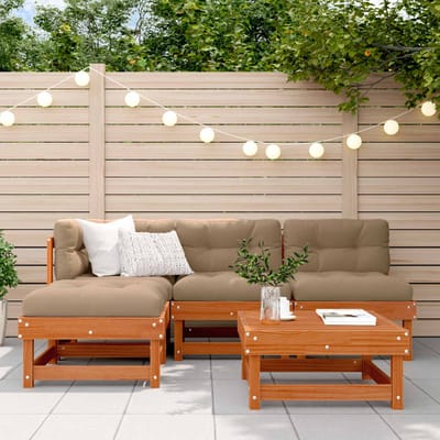 vidaXL - Tuin - loungeset - 13 - st - Wasbruin - Massief - grenenhout