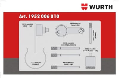 Wurth - Set timinggereedschap 8-delig, voor PSA Group 1.6-2.0, diesel - Set timinggereedschap 8-delig, voor PSA Group 1.6-2.0, diesel x 1 st Lengte 240 mm