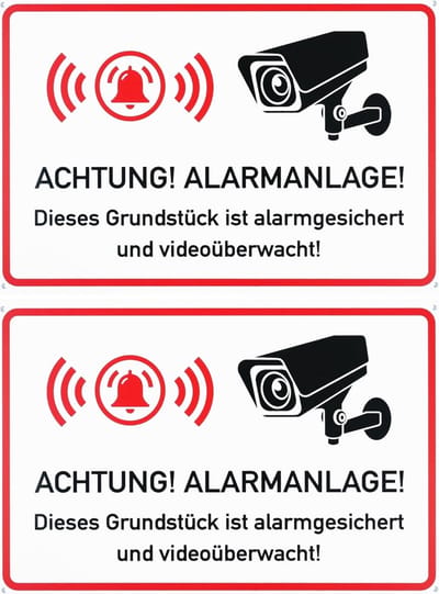 Waarschuwingsbord - Camerabewaking - Alarm Beveiligen - Voor Binnen Buiten - 30x20 Cm