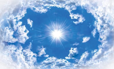 Clouds modern blue wallcovering