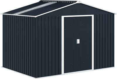 Outsunny-Gerätehaus-Stahl-277L x 195B x 192H cm-Dunkelgrau