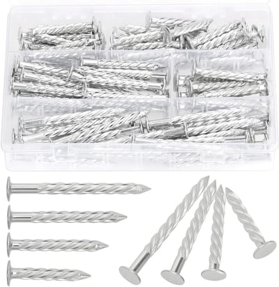 Cementnagels Assortiment van 100 Stuks in 4 Maten - Gegalvaniseerde Spijkers voor Beton, Houtbewerking en Muurbevestiging