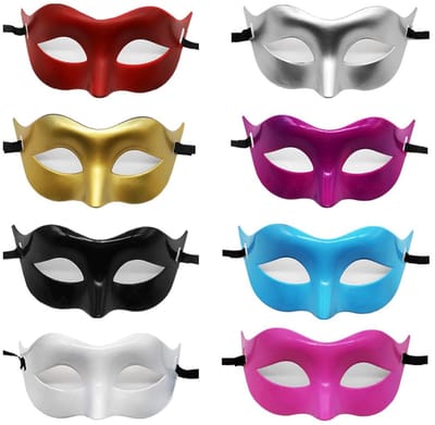 8Pcs Maskerade Masker Venetiaanse Maskers,Venetiaans Maskerade Venetiaans Masker Mardi Gras Masker Kant Maskerade Masker Voor Vrouwen Mannen Party Prom Ball Halloween Kostuum Masker (Gemengde Kleur)