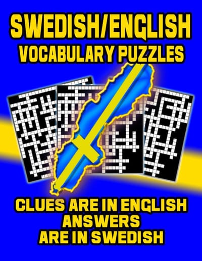 Woordpuzzels Zweeds Engels - Taalspelletjes Leren - Vocabulaire Oefenen - Groot Lettertype - 8.5 x 11 Inch