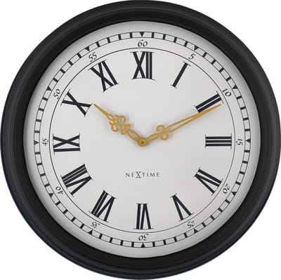NeXtime Chopin Large – Wandklok – 76 cm – Plastic – Zwart/Grijs – Stil
