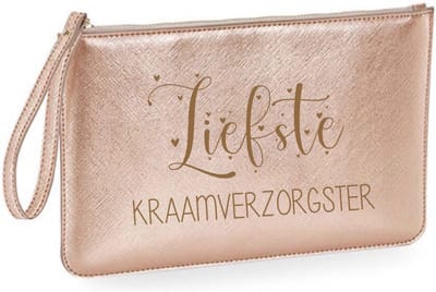 Toilettas leerlook cadeau kraamverzorgster kraamhulp-liefste kraamverzorgster-rose gold