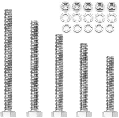 Dailygoods- Schroevenset 104 Stuks - Roestvrij Staal - M6 Schroeven - Moeren/Sluitringen - Assortiment Schroefdraadbouten - Vochtbestendig