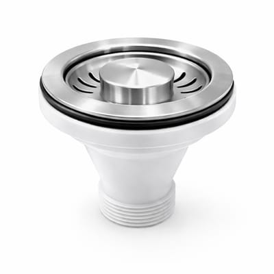 Waterval Korfplugset 114 mm – Zonder Overloop – RVS 304 – G1½ – Geschikt voor 90 mm Spoelbak – Zilver