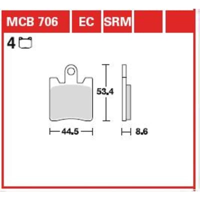 Bremsbelagsatz, ohne Straßenzulassung TRW MOTO MCB706EC