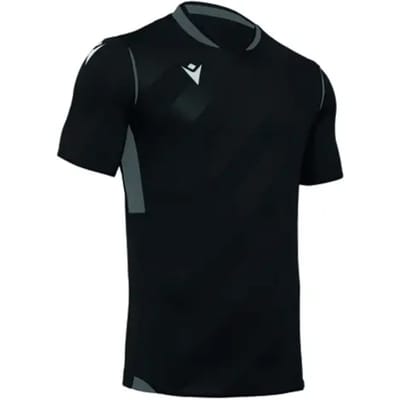 Macron Kimah Shirt Korte Mouw Kinderen - Zwart / Antraciet | Maat: 7-8 Y