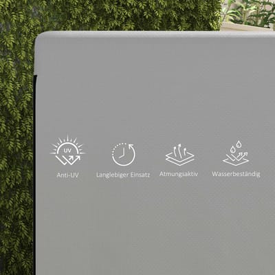 MIVRAY Tuinmeubelhoes – Waterdicht En Uv-Bestendig – 215 x 155 x 150 cm – Polyethyleen – Grijs – Voor Buitenmeubels