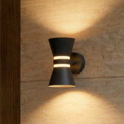 Lucande LED buiten wandlamp Meravi, antraciet, 2-lamps, IP44