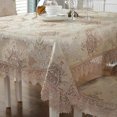 Tafelkleed Jacquard Europa Luxe Geborduurd Tafelkleed Tafel Eettafelhoes Bloemen Tafelkleden Tafelvlag Stoelhoes 110X110cm