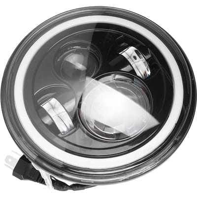 Phare LED 7 Pouces 60w Angel Eye Haute Luminosité Étanche Durable Remplacement Phare LED de Voiture pour Wrangler black