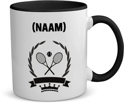 Akyol - tennis met eigen naam koffiemok - theemok - zwart - Tennis - tennisser - sport - 350 ML inhoud