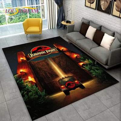 3D Cartoon Jurassic Park Dinosaurus Vloerkleed Groot, Tapijtkleed voor Woonkamer Slaapkamer Sofa Deurmat Decor, Kind Antislip Vloermat 60*90cm