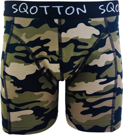 Boxershort - SQOTTON® - Camouflage - Groen - Maat M