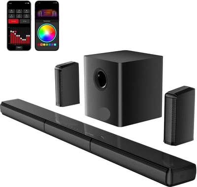 Soundbar - 7.1ch - Soundbar met Subwoofer - 3-in-1 - 410W - Soundbar voor TV - Bluetooth - Afneembare - Zwart