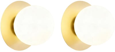 2 Stuks Wandlampen Binnen Woonkamer Wandlampje Glas Lampenkap voor Kinderkamer Eetkamer Slaapkamer Goud