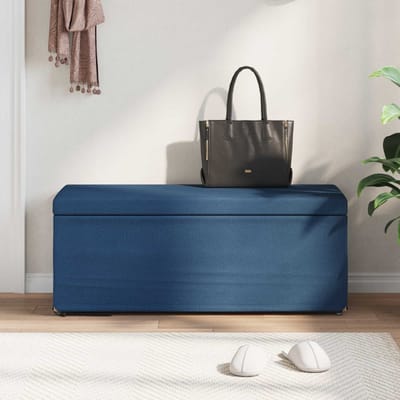 vidaXL - Kruk - Blauw - 101 - x - 41 - x - 40 - cm - Stof - en - Geëngineerd - Hout