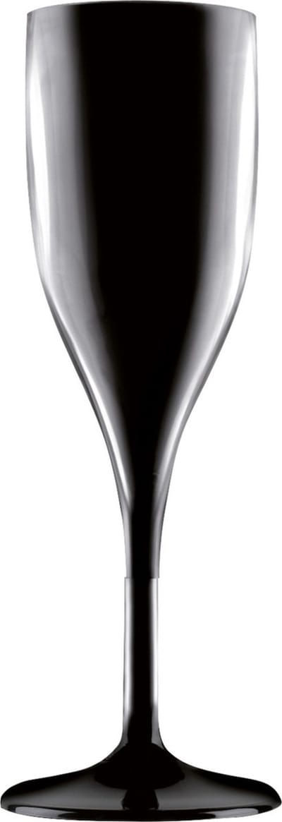Champagne/prosecco flute - zwart - 150 ml - onbreekbaar kunststof - glazen - Champagneflutes - Champagneglazen