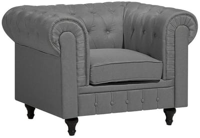 CHESTERFIELD L - Chesterfield fauteuil - Lichtgrijs - Polyester