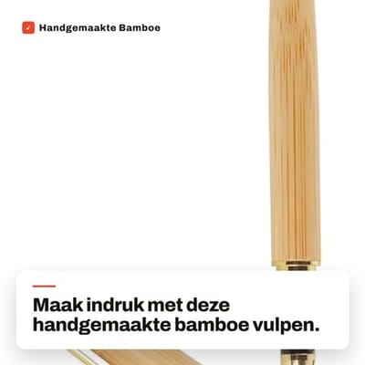 Vulpen Uniek Ontwerp - Bamboe Vulpen - 0,5 mm Penpunt - 14,2 cm - Cadeau voor Elke Gelegenheid - Soepel Schrijven - Pen
