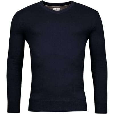 Baileys Trui V-Neck Cotton Cashmere Single Knit Navy / male