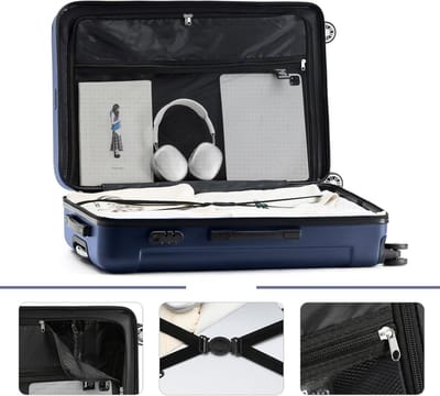 Kofferset 3 Delen - Reis Tassen - Zaken en Vakantie - Lichtgewicht ABS Materiaal - 55 66 76 cm - Donkerblauw