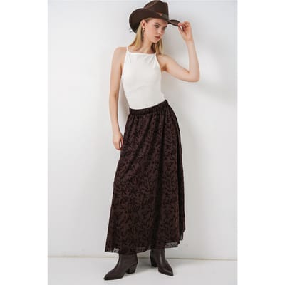 Bloemen Hoge Taille Maxi Rok