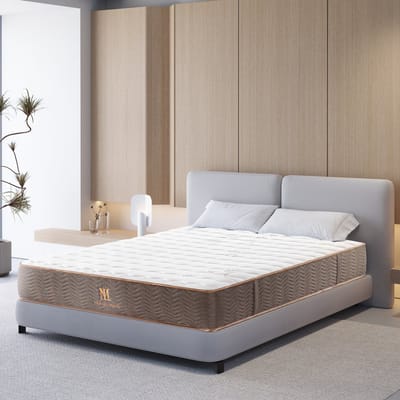 MeiLun E1 Pocketvering Hybride Matras 180x200cm – 26.8cm – Bamboe Gebreide Tijk - Houtskool Memory Foam - Profielschuim - Extra Stevige Ondersteuning - Ademend en Drukverlagend