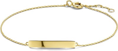 New Bling 9NBG-0248 Gouden Armband - Dames - Plaatarmband - 23 x 4 mm - Ankerschakel - 16 + 1 + 1 cm - 14 Karaat - Goud