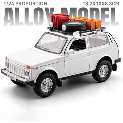 1:24 Schaal Lada Niva 2106 Automodel Speelgoed Geluid Licht Wiel Besturing Retro Auto's Hoge Simulatie Modellen Metaal Diecast Ornamenten gray