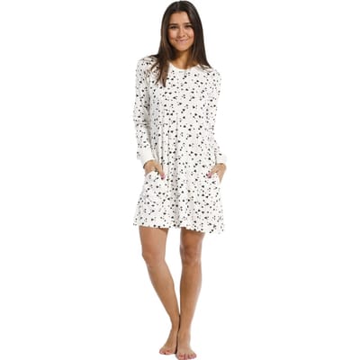 Rebelle  - Maat 42 - All over Hearts Vrouwen Nachthemd - Ivory