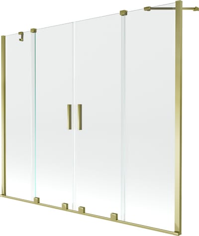 Mexen Velar Duo badwand 2-delige schuifwand 170 x 150 , transparant, goud - 896-170-000-02-50