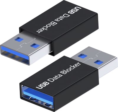 MMOBIEL USB Data Blocker [2-Pack] – Bescherming tegen Hackers, Virussen en Juice Jacking – USB Gegevensblokkering - Alleen voor Opladen USB Adapter, Veilig Opladen – Zwart