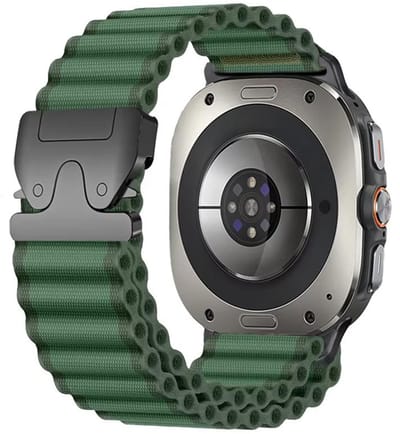 Nylon bandje - geschikt voor Samsung Galaxy Watch 8 (40mm) / Galaxy Watch 8 (44mm) / Galaxy Watch 8 Classic - ocean stijl met parachute sluiting - groen