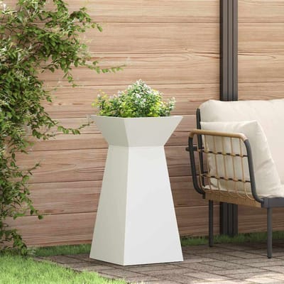 vidaXL - Pilarenbak - 2 - st - Wit - 35 - x - 35 - x - 73 - cm - Koudgewalst - staal