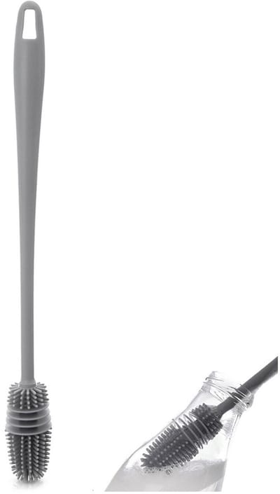 Orion - Flessenborstel - 32,5 cm - Siliconen - Grijs