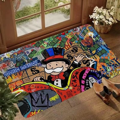 Dollar Alec Monopoly Mode Luxe Entree Deurmat Wasbaar Antislip Woonkamer Bank Stoelen Vloerkleed Keuken Welkom Deurmat 80*120cm