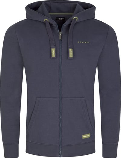 DENIMFY Heren Sweatjack DFLeo regular fit Blauw M Volwassenen Hoodie Capuchon Sweatshirt